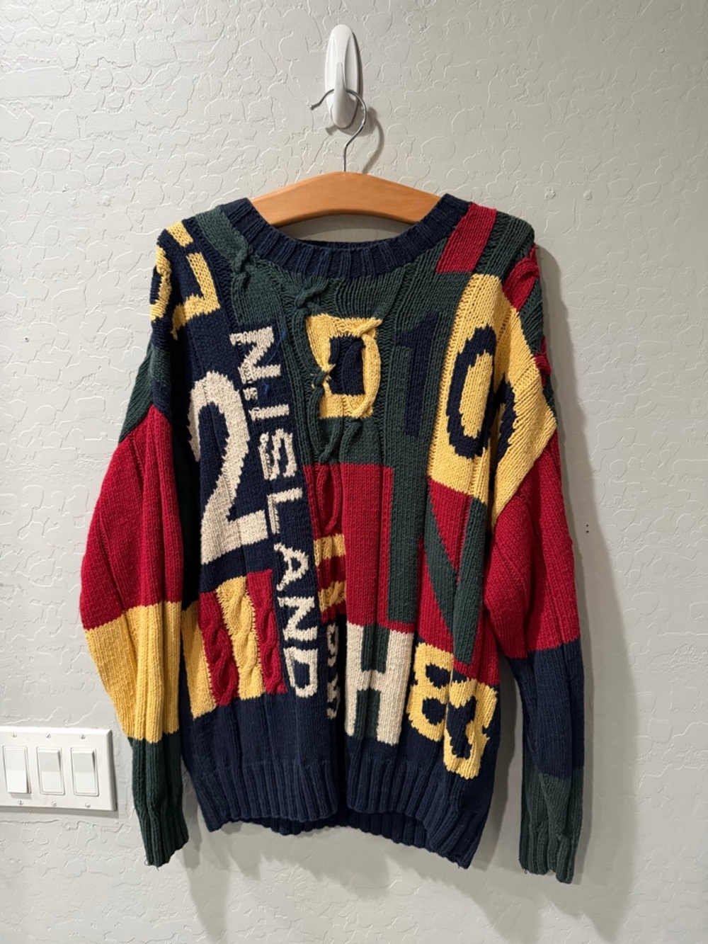 Vintage Nautica North Island Hand Knit Sweater Large Bin 1